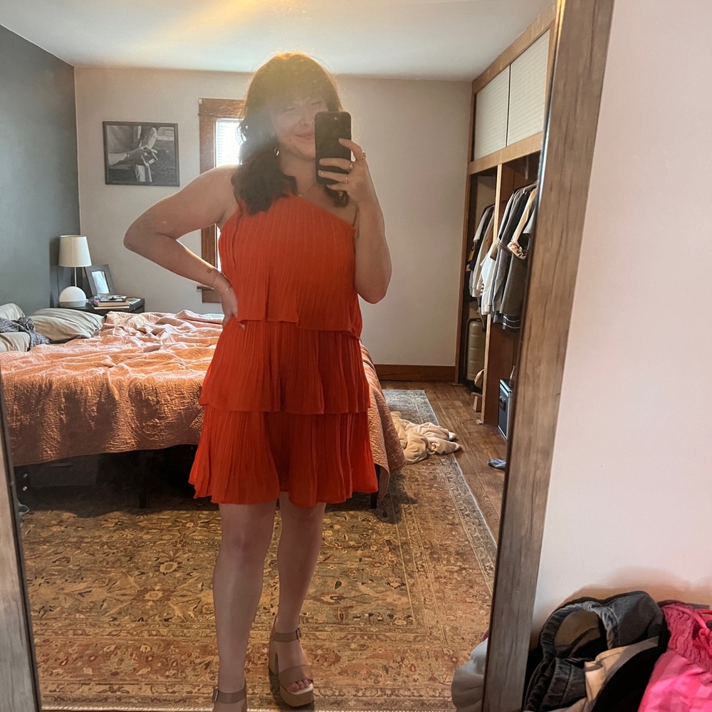 Orange Tiered Dress